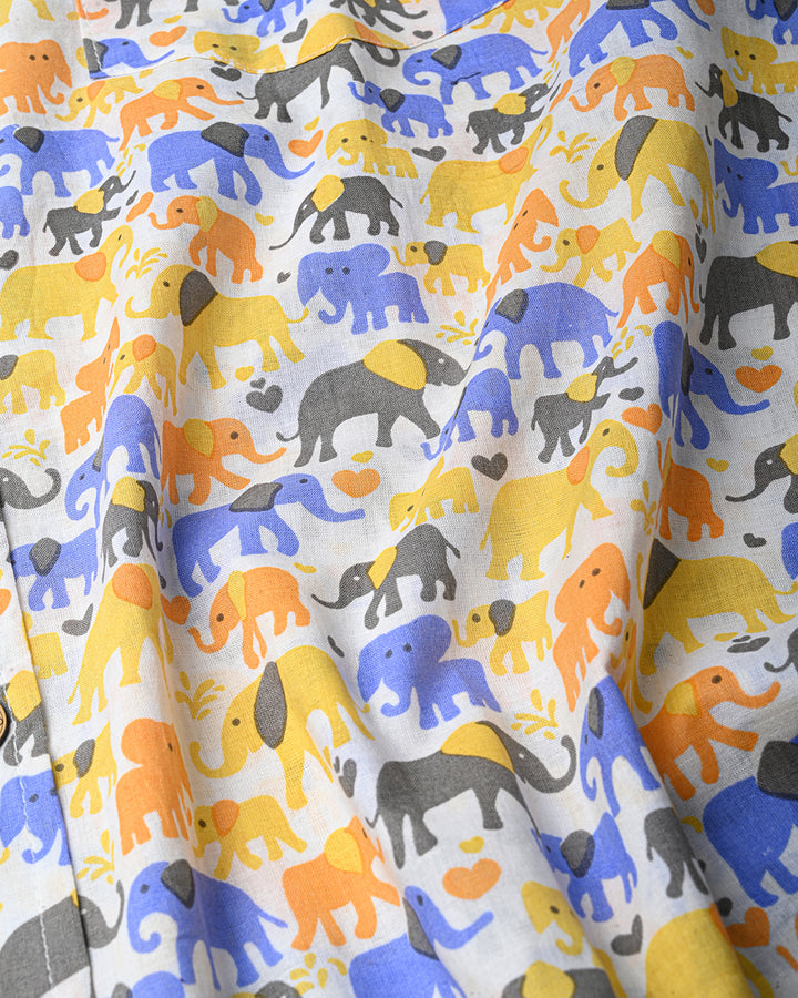 Traditional premium Half Sleeves Block Print Shirt(NDCOTHS09)