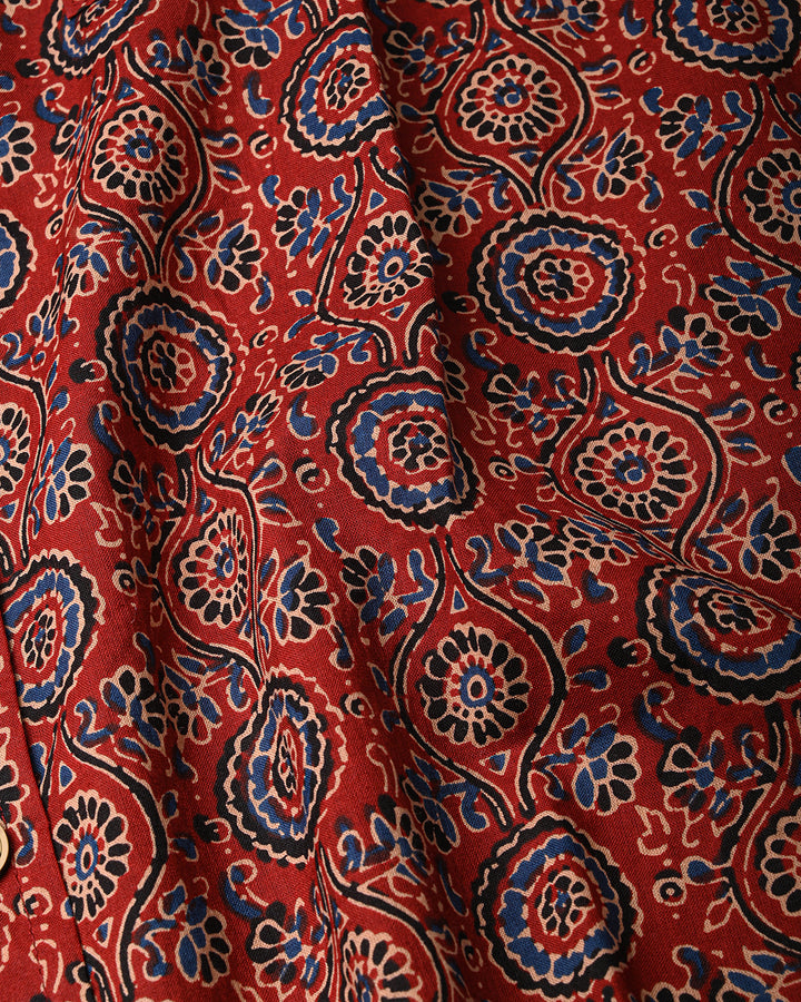 Traditional premium Half Sleeves Block Print Shirt(NDCOTHS08)
