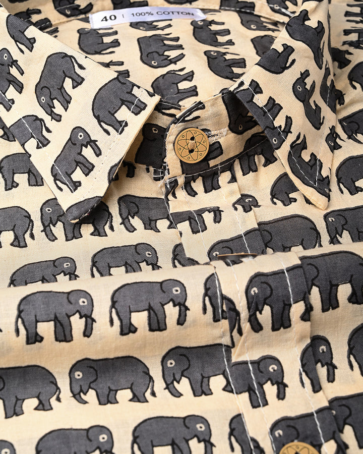 Traditional premium full Sleeves Block Print Shirt(NDCOTFS13)