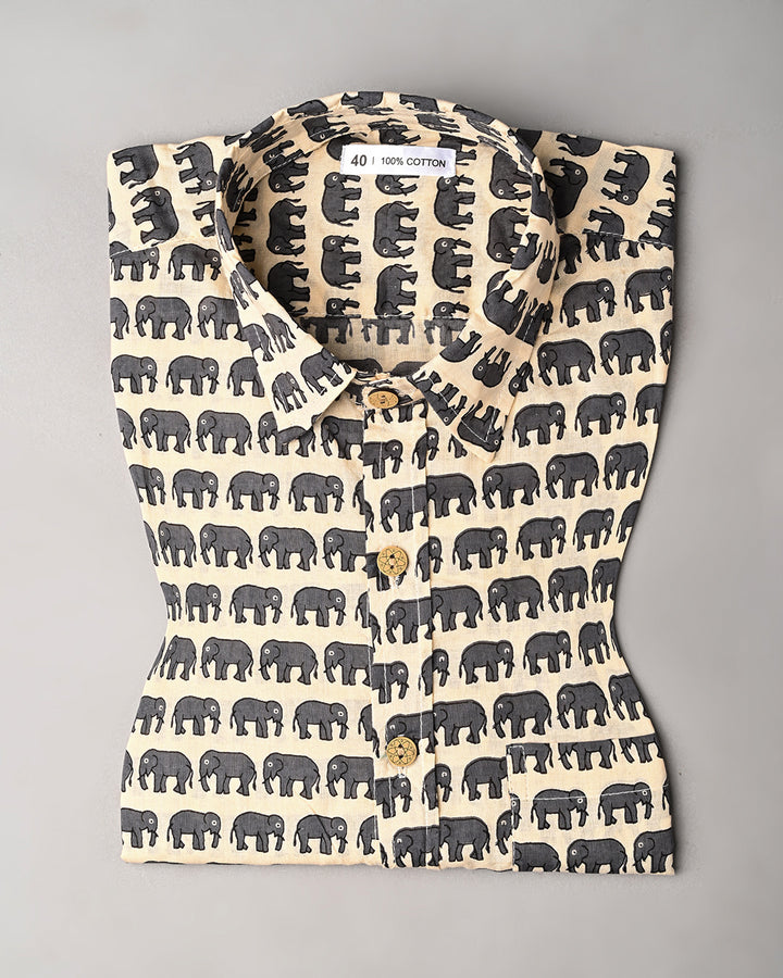 Traditional premium full Sleeves Block Print Shirt(NDCOTFS13)