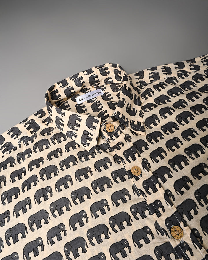 Traditional premium full Sleeves Block Print Shirt(NDCOTFS13)