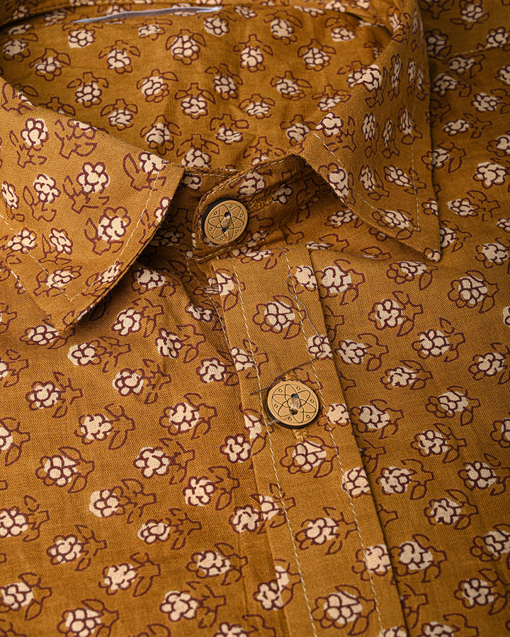 New Sanganeri exclusive Half Sleeves Block Print Shirt(NDCOTHS03)