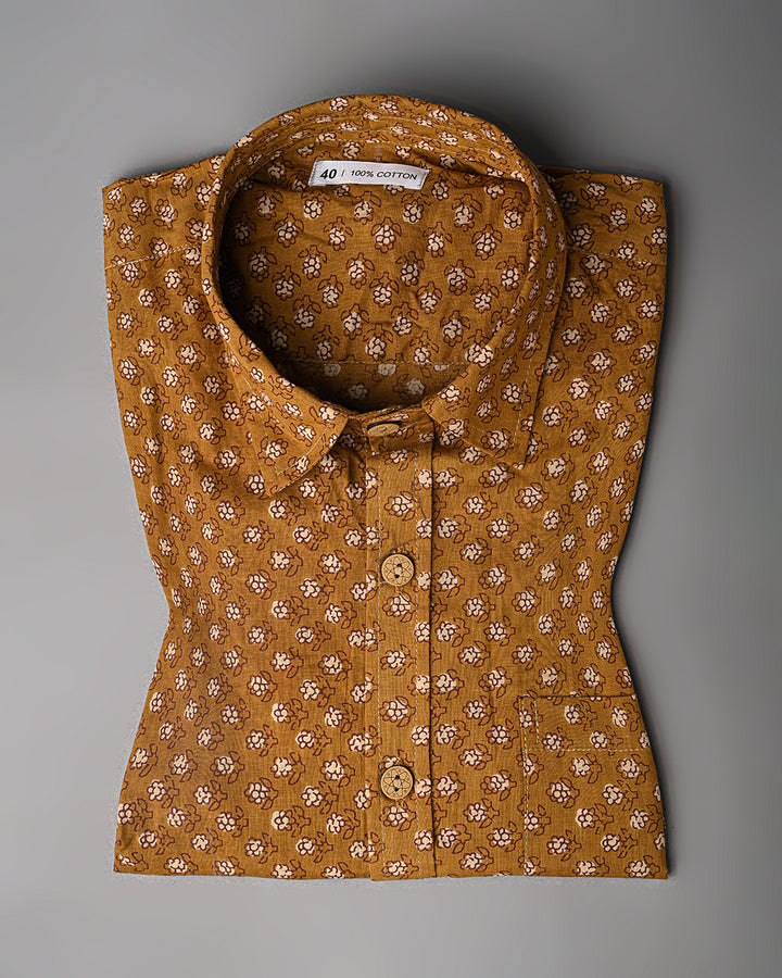New Sanganeri exclusive Half Sleeves Block Print Shirt(NDCOTHS03)