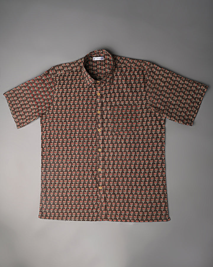 New Sanganeri exclusive Half Sleeves Block Print Shirt(NDCOTHS01)