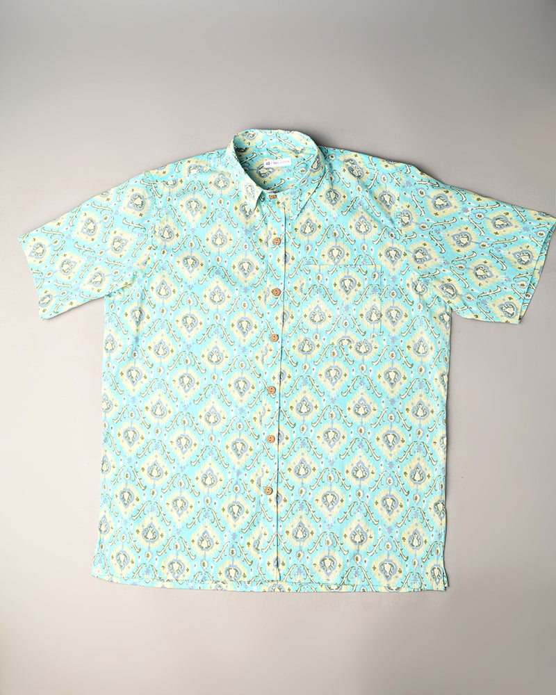 New Sanganeri premium Half Sleeves Block Print Shirt(NDCOTHS04)