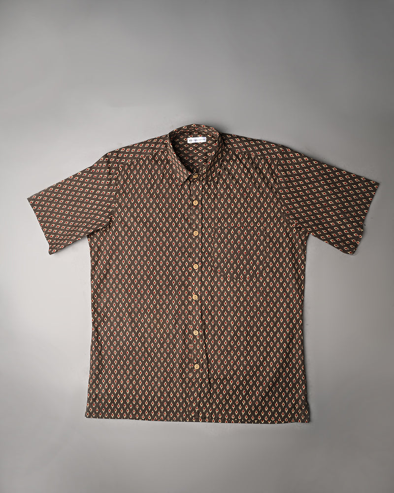 Traditional premium Half Sleeves Block Print Shirt(NDCOTHS05)